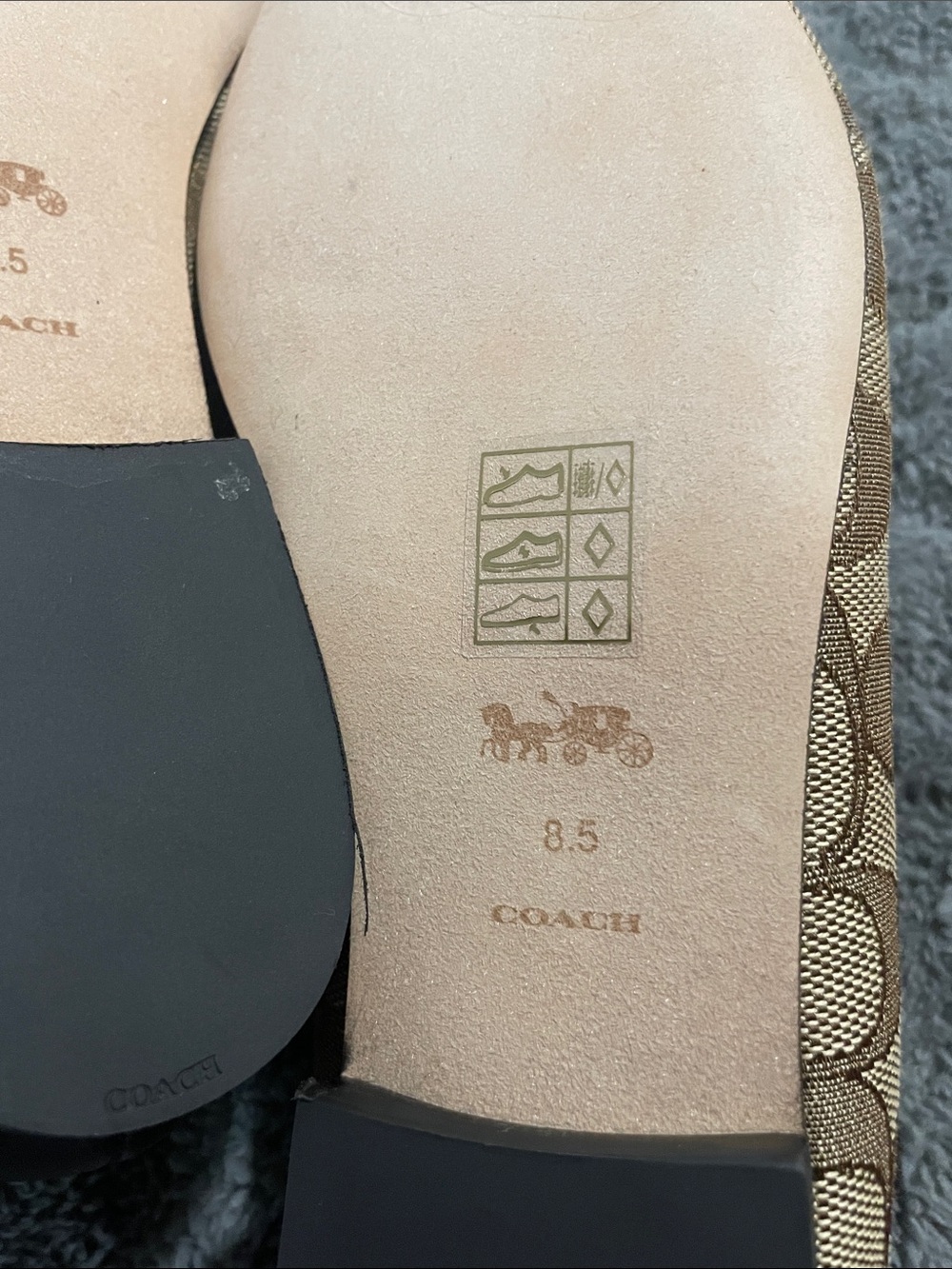 Coach Haley Khaki Signature Canvas Horsebit Loafers with Gold Hardware - Picture 6 of 6